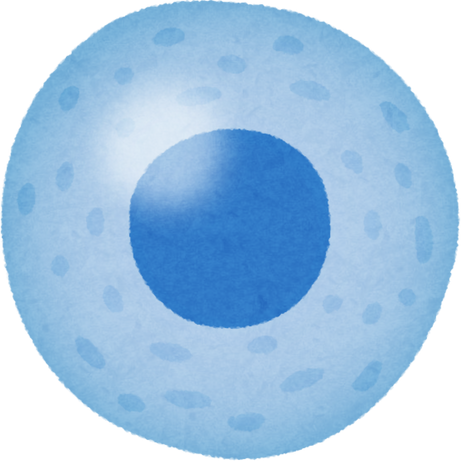 Watercolor Illustration of a Blue Cell